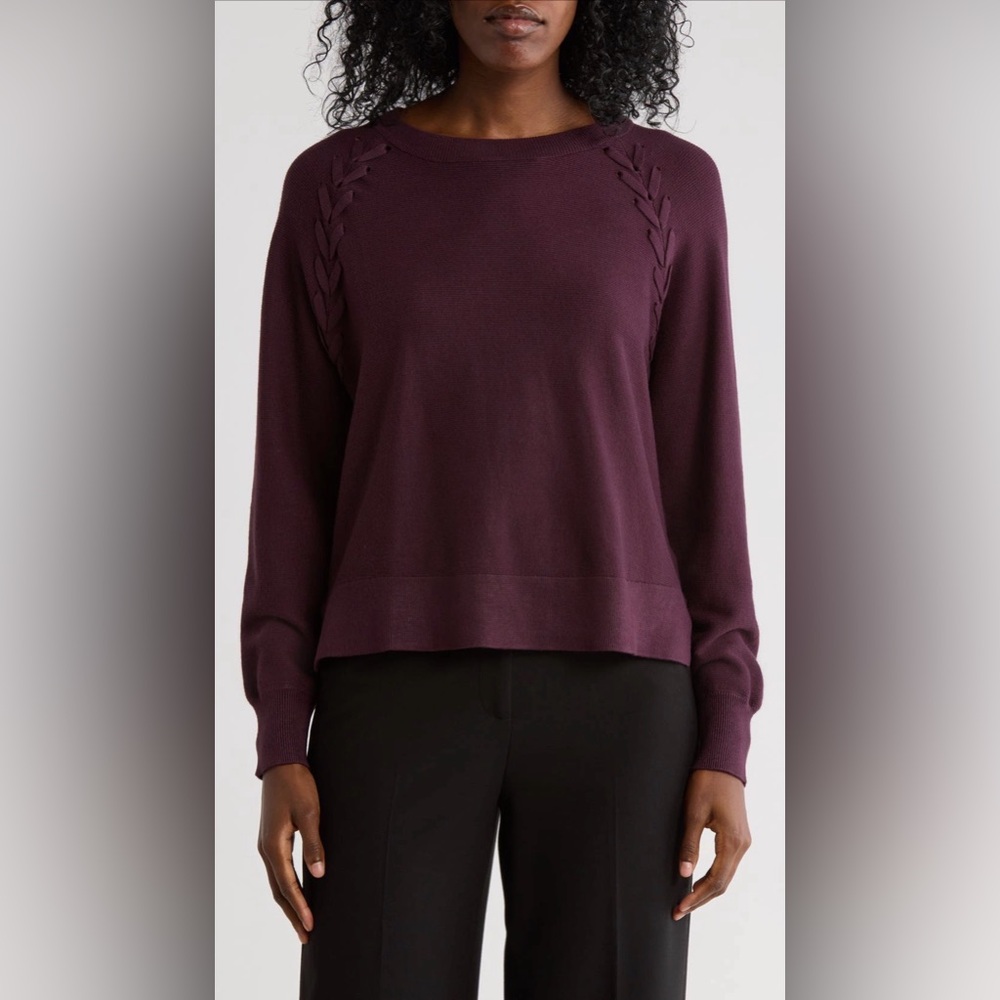 Adrianna Papell - Dolman Lace-Up Sweater